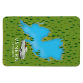スウェーデンの湖の地図 マグネット (横)