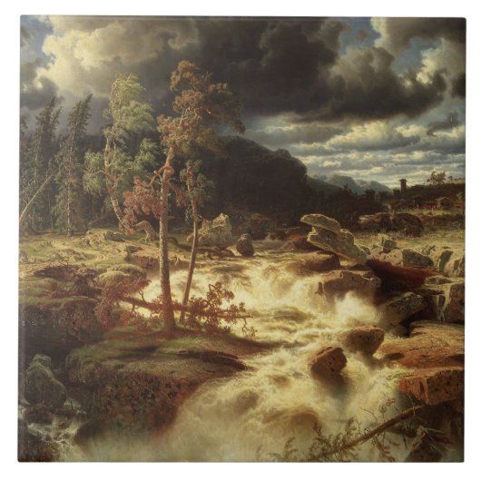 スウェーデンの滝(Marcus Larson) タイル (正面)