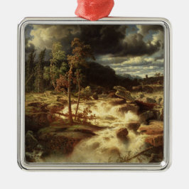 スウェーデンの滝(Marcus Larson) メタルオーナメント