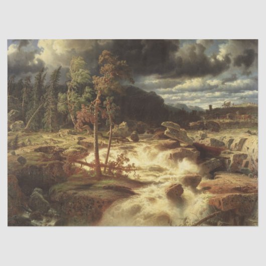 スウェーデンの滝(Marcus Larson) 薄葉紙 (正面)