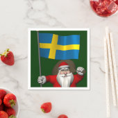 スウェーデンの看板のあるサンタクロース スタンダードカクテルナプキン (インサイチュ)