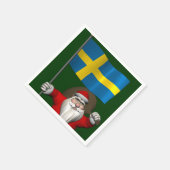 スウェーデンの看板のあるサンタクロース スタンダードカクテルナプキン (角)