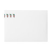 スウェーデンの看板のあるサンタクロース ラップアラウンドラベル (正面)