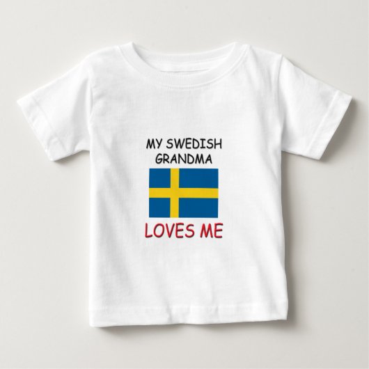スウェーデンの祖母が私を愛している ベビーTシャツ (正面)