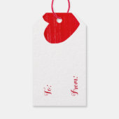 スウェーデンの神様ジュル！赤いハートパーソナライズされたギフトラベル ギフトタグ (裏面)