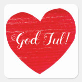 スウェーデンの神様ジュル!赤いハートパーソナライズされたシール スクエアシール (正面)
