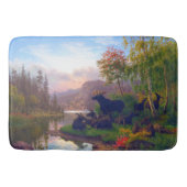 スウェーデンの秋の風景に佇む雄壮なムース バスマット (正面)