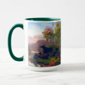 スウェーデンの秋の風景キャンプでの雄壮なムース マグカップ (左)