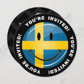 スウェーデンの笑顔の旗 招待状 (正面/裏面)