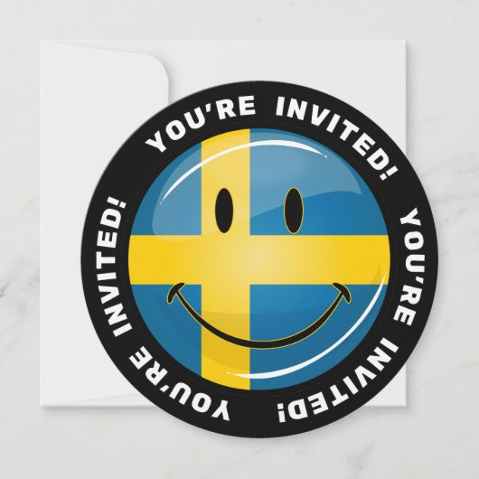 スウェーデンの笑顔の旗 招待状 (正面)