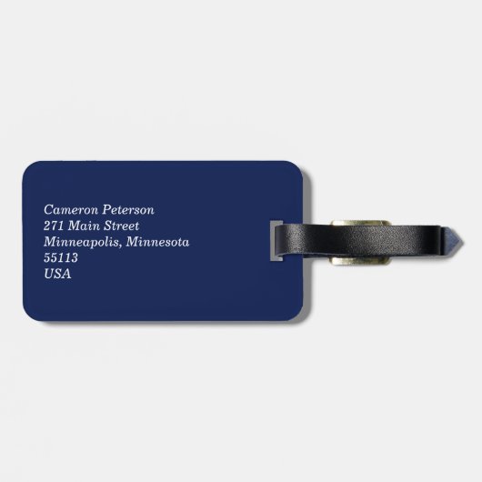 スウェーデンの米国旗|の木製の穀物|の一流の住所 ラゲッジタグ (裏面横)