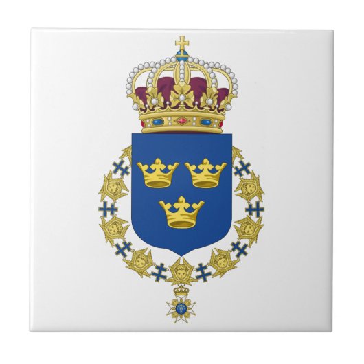 スウェーデンの紋章付き外衣 タイル (正面)
