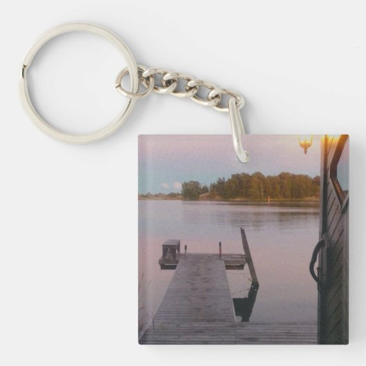 スウェーデンの群島での夏の夕方 キーホルダー (正面)