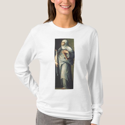スウェーデンの聖ブリギッタ 中世の神秘主義者 Tシャツ (正面)