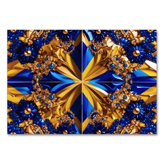 スウェーデンの色を使用した特殊なテーブルカード テーブルナンバー (正面)