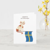 スウェーデンの誕生日カード – お誕生日おめでとう(グリーハリス ポー フェーデルスダーゲン) カード (黄色い花)