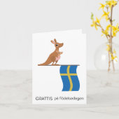 スウェーデンの誕生日カード – グラティスポングストロフデルセダーゲン カード (黄色い花)