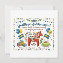 スウェーデンの誕生日カード - 誕生日おめでとう！ カード