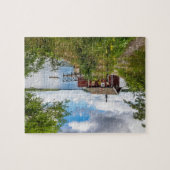 スウェーデンの赤い木のコテッジ ジグソーパズル (横)