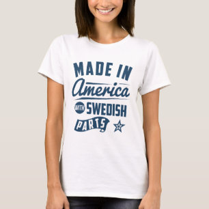 スウェーデンの部品が付いているアメリカで作られる Tシャツ