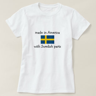 スウェーデンの部品が付いているアメリカで作られる Tシャツ