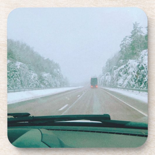 スウェーデンの雪景色ドライブ旅行 コースター (正面)