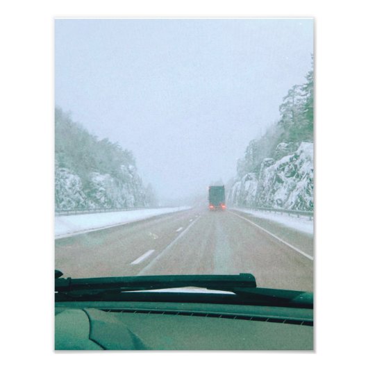 スウェーデンの雪景色ドライブ旅行 フォトプリント            (正面)