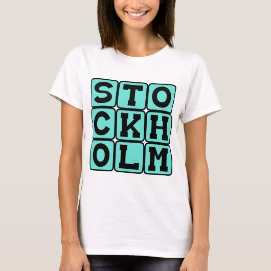 スウェーデンの首都ストックホルム Tシャツ (正面)