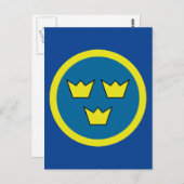 スウェーデンの3クラウン ポストカード (正面/裏面)