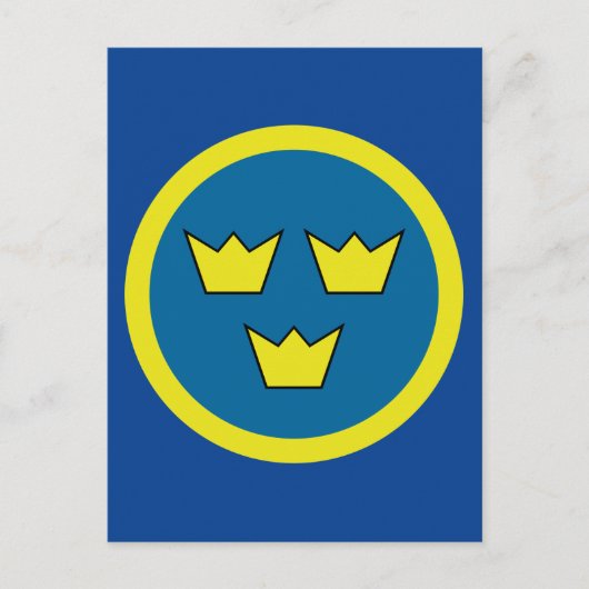 スウェーデンの3クラウン ポストカード (正面)