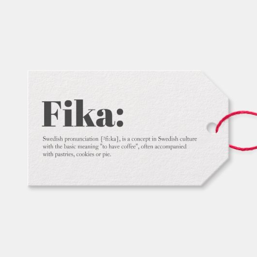 スウェーデンのFIKA定義 ギフトタグ (正面(横))
