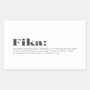 スウェーデンのFIKA定義 長方形シール