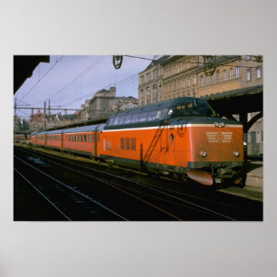 スウェーデンのSJのディーゼルプッシュプルtrainset ポスター