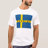 スウェーデンのsverigeの旗の国のスウェーデンの文字の名前 tシャツ (正面)
