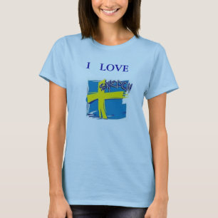 スウェーデンのTシャツ旗青と黄 Tシャツ