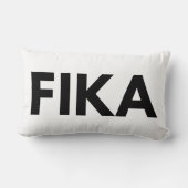 スウェーデンはっきりしたのFIKA白黒 ランバークッション (裏面)