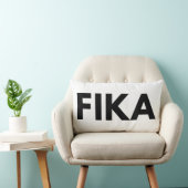 スウェーデンはっきりしたのFIKA白黒 ランバークッション (椅子)