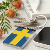 スウェーデンは旗を磨きました キーホルダー (正面右)
