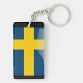スウェーデンは旗を磨きました キーホルダー (裏面)