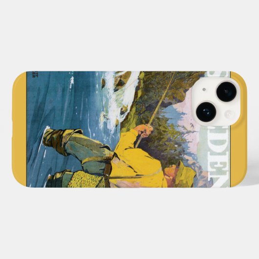 スウェーデンへのヴィンテージ旅行、漁師のスポーツフィッシング Case-Mate iPhoneケース (裏面 (横))