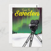 スウェーデンへの旅行ノーザンライトカメラポスター。 ポストカード (正面/裏面)