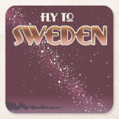 スウェーデンへ飛ぶ スクエアペーパーコースター (正面)