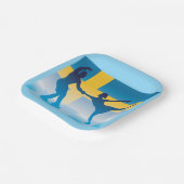 スウェーデンアイススケートで滑るデュオシルエット ペーパープレート (傾斜あり)