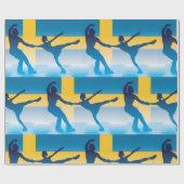 スウェーデンアイススケートで滑るデュオシルエット ラッピングペーパー (フラット)