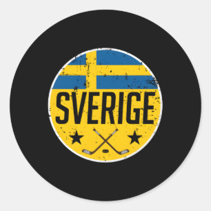スウェーデンアイスホッケー国旗ジャージーサポーターSverige Fa ラウンドシール