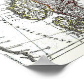 スウェーデンアイスランドノルウェーの地図 ポスター (角)