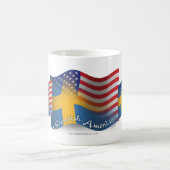 スウェーデンアメリカの振る旗 コーヒーマグカップ (中央)