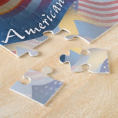 スウェーデンアメリカの振る旗 ジグソーパズル (側面)