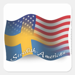 スウェーデンアメリカの振る旗 スクエアシール