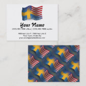 スウェーデンアメリカの振る旗 名刺 (正面/裏面)